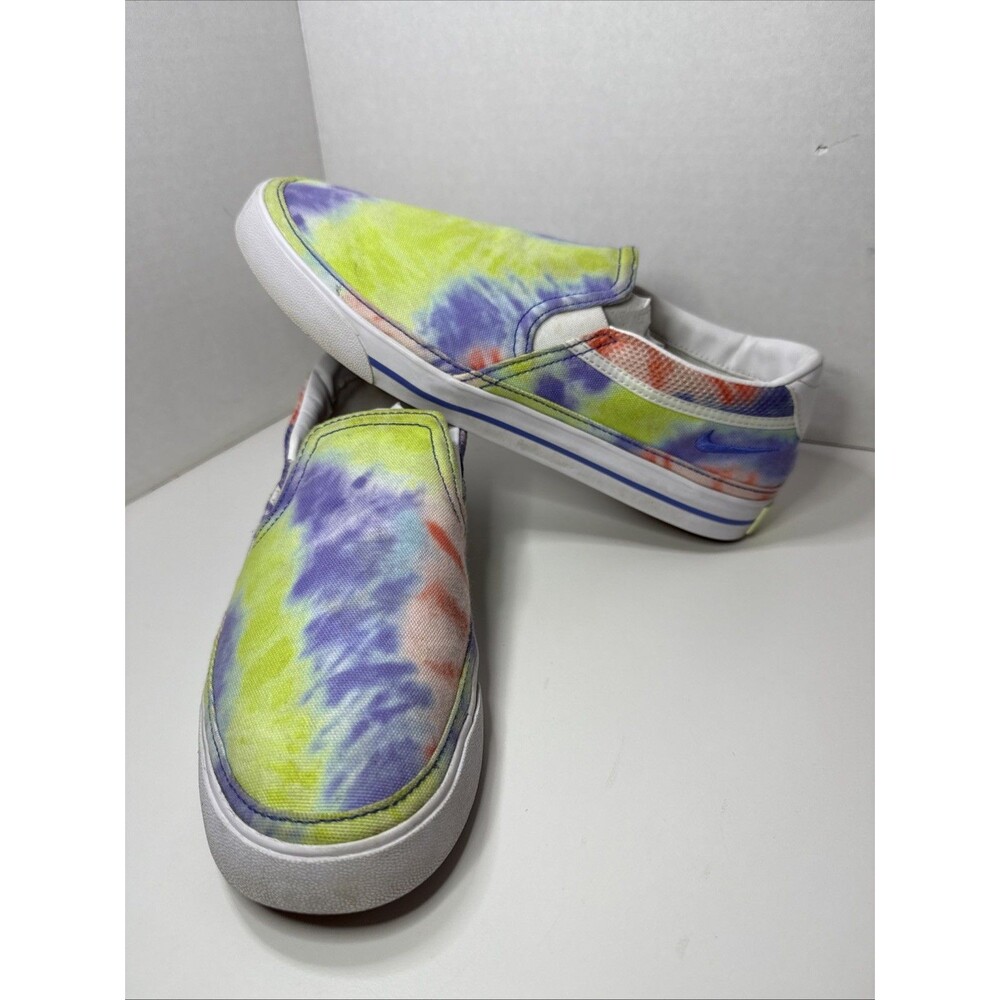 Women's Nike Court Legacy Tie Dye Slip-On Sz 9.5 Canvas Skate Shoes Sneaker Shoe
